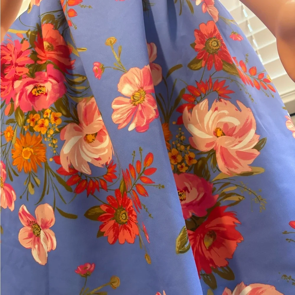 Vince Camuto Vibrant Floral Sleeveless Scuba Knit Fit & Flare Dress Size 2 Mini - Picture 7 of 10